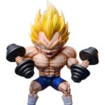 Figura De Dragon Ball Z Vegeta Entrenando Musculación