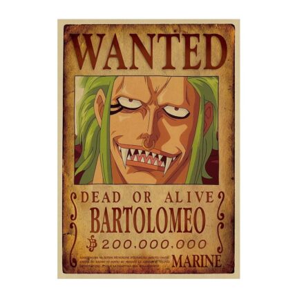 Cartel De Búsqueda De Bartolomeo En One Piece.