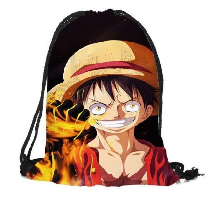Bolsa De Gimnasio De One Piece Con El Puño De Fuego De Luffy.