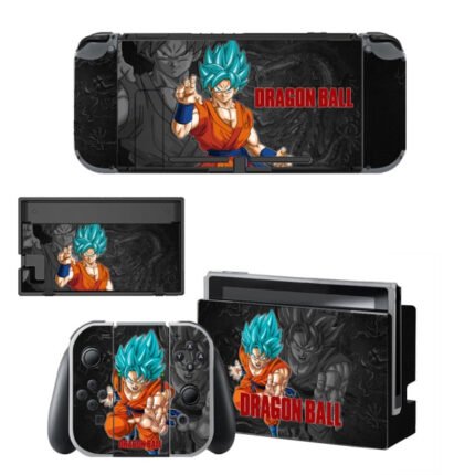Pegatina De Nintendo Switch "sangoku Blue" De Dragon Ball Z Para La Consola Y El Mando.
