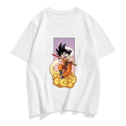 Camiseta Goku Kinto Dragon Ball Con Mangas Cortas Para Adultos, Para Hombres Y Mujeres, Con Flocado.