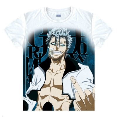 Camiseta Grimmjow Jaegerjaquez Con Estampado De Manga Corta Para Adultos, Hombres Y Mujeres De Bleach.