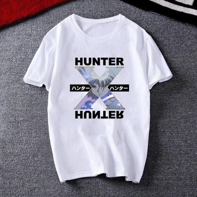 Camiseta De Manga Corta Blanca Con Estampado De Hunter X Hunter Para Hombre Y Mujer Adultos.
